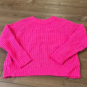a new day Women's Bright Pink Crew Neck Sweater